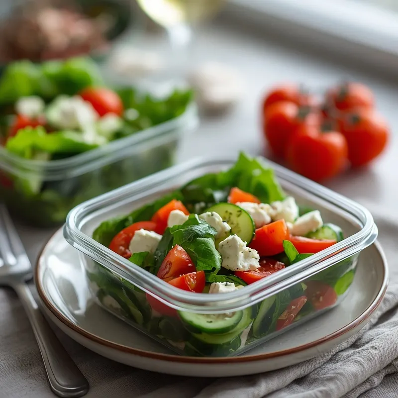 Colorful Meal Prep Greek Cucumber Feta Salad Boxes Colorful Meal Prep Greek Cucumber Feta Salad Boxes