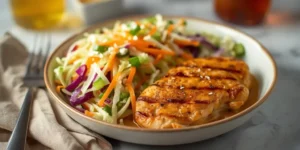 Colorful Meal Prep Honey Mustard Chicken Slaw Bowls