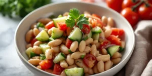 Colorful Meal Prep White Bean Cucumber Salad