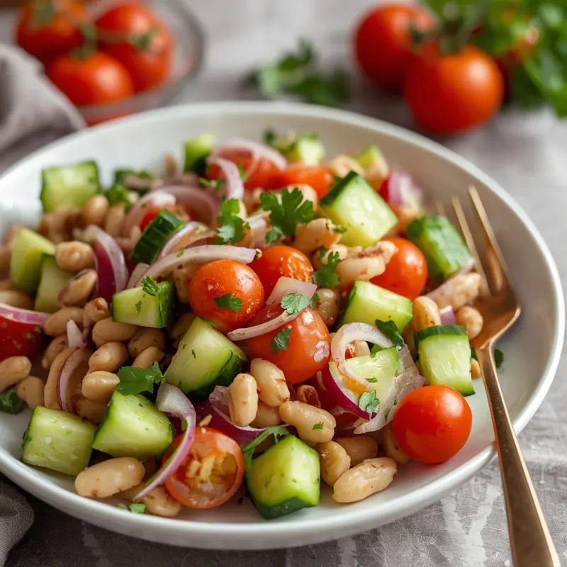Colorful Meal Prep White Bean Cucumber Salad