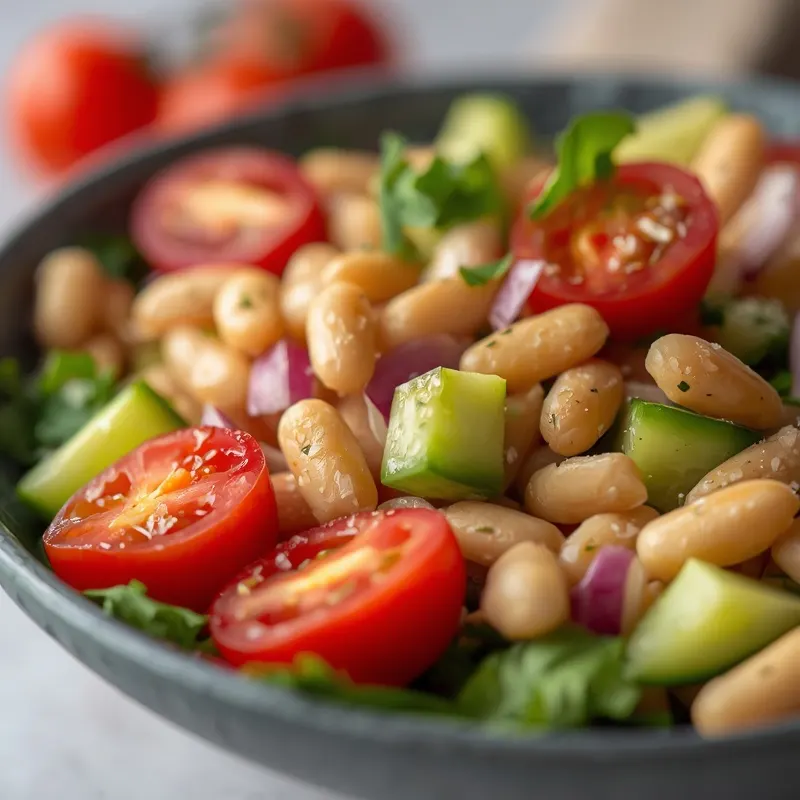 Colorful Meal Prep White Bean Cucumber Salad