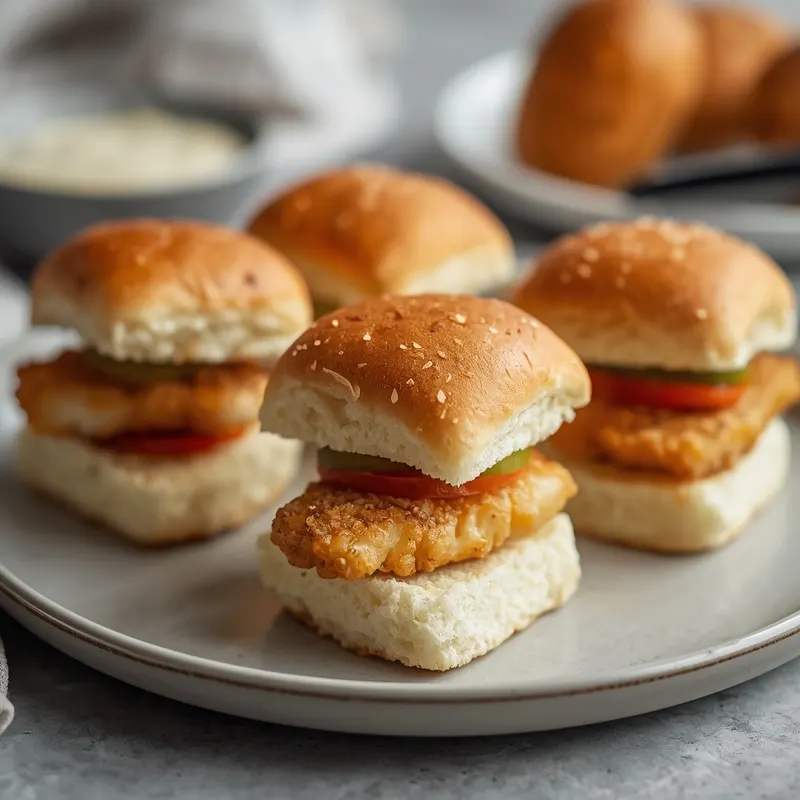 Golden Mini Crispy Fish Sliders