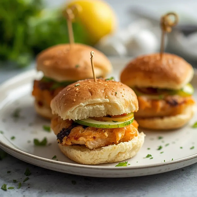 Golden Mini Crispy Salmon Sliders