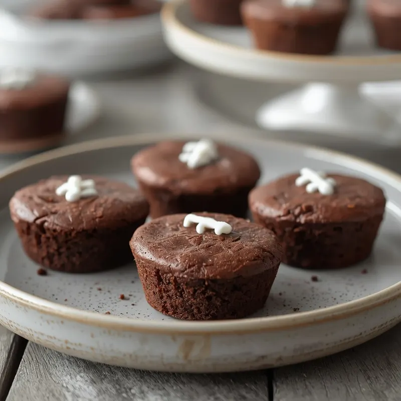 Chewy Mini Football Brownie Cups Chewy Mini Football Brownie Cups