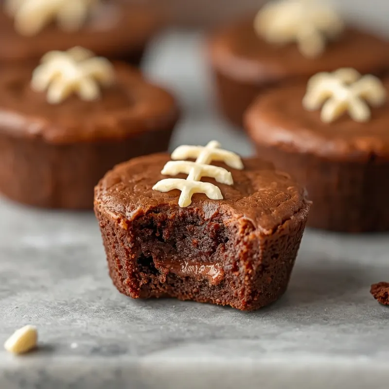 Chewy Mini Football Brownie Cups Chewy Mini Football Brownie Cups