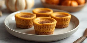 Smooth No Bake Mini Pumpkin Cheesecake Cups