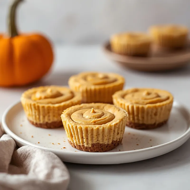 Smooth No Bake Mini Pumpkin Cheesecake Cups