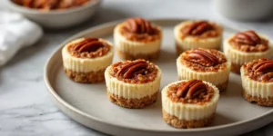 Rich Pecan Cheesecake Bites with Crunchy Pecan Topping