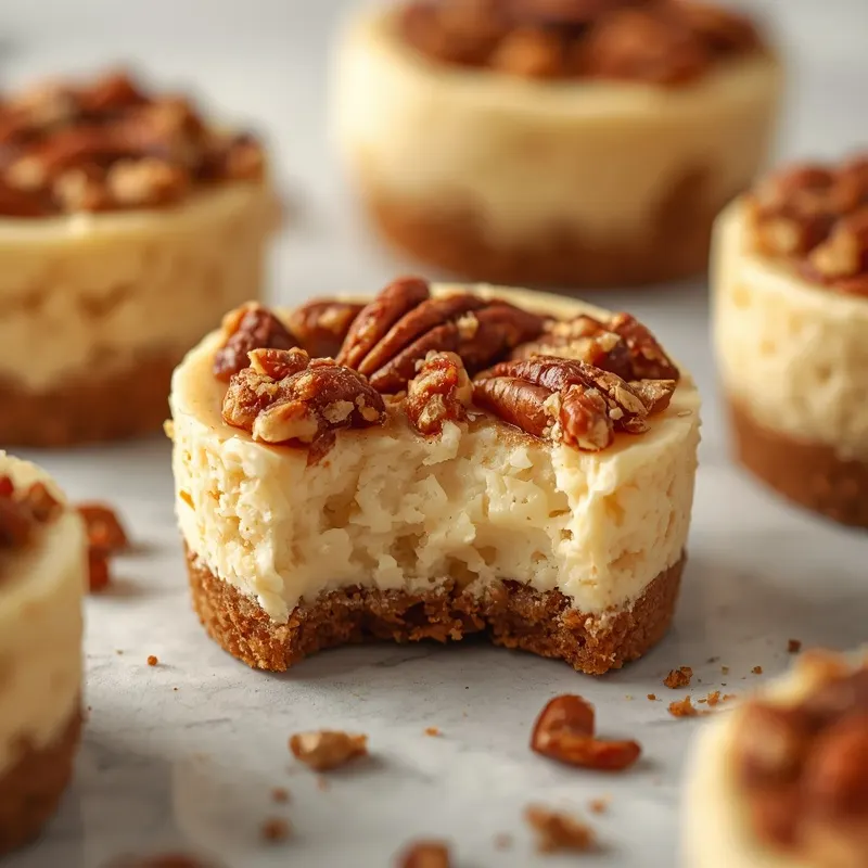 Rich Pecan Cheesecake Bites with Crunchy Pecan Topping Rich Pecan Cheesecake Bites with Crunchy Pecan Topping