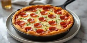 Golden Pepperoni Pizza Dip Skillet