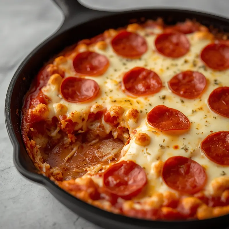 Golden Pepperoni Pizza Dip Skillet Golden Pepperoni Pizza Dip Skillet