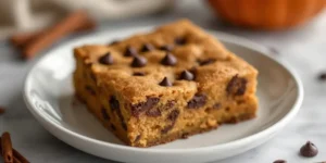 Fluffy Pumpkin Chocolate Chip Snack Bars with Moist Crumb
