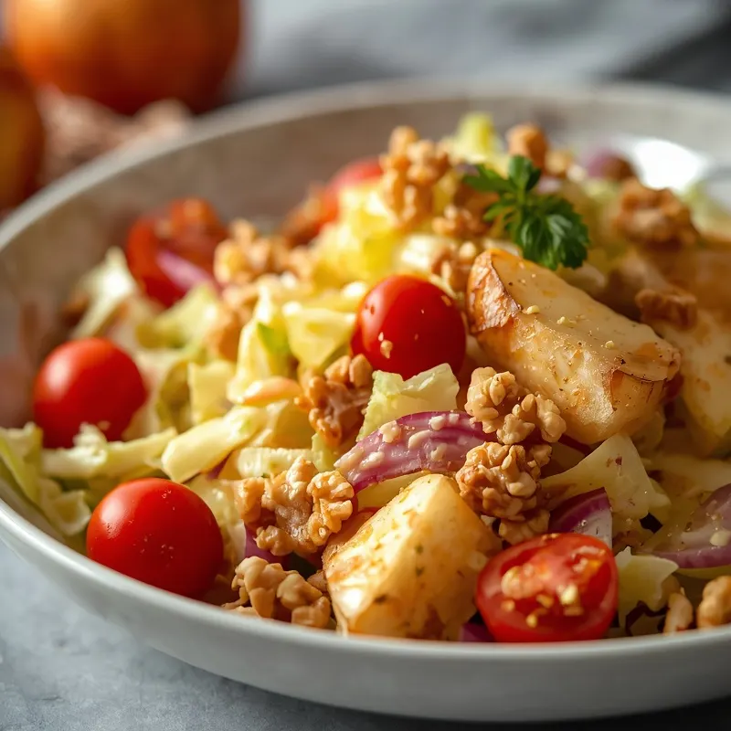 Crispy Roasted Cabbage Apple Crunch Salad