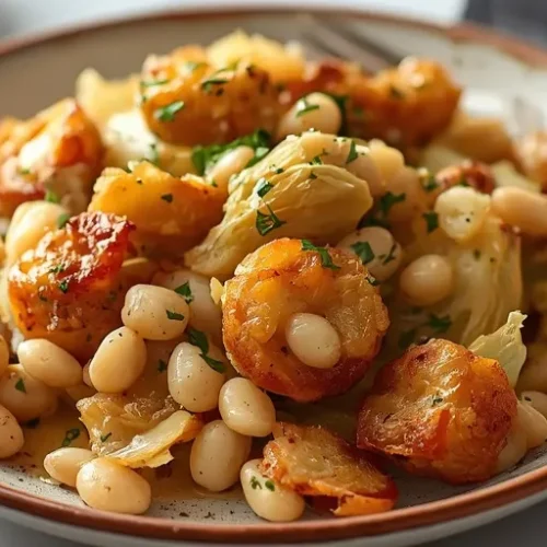roasted cabbage white bean skillet recipe