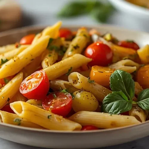 roasted vegetable pesto pasta bake recipe