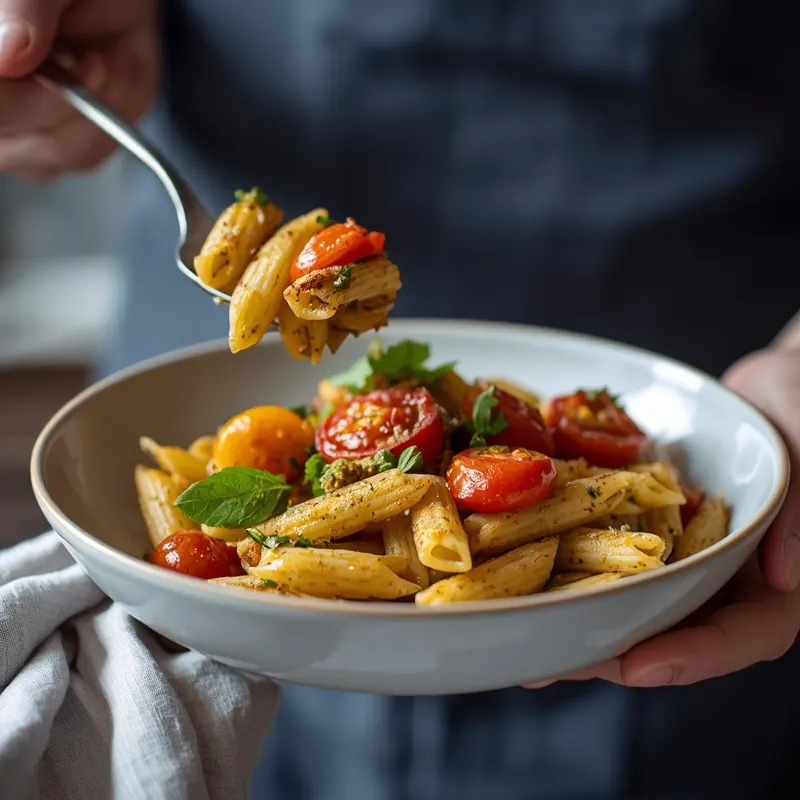 Golden Roasted Vegetable Pesto Pasta Bake Golden Roasted Vegetable Pesto Pasta Bake
