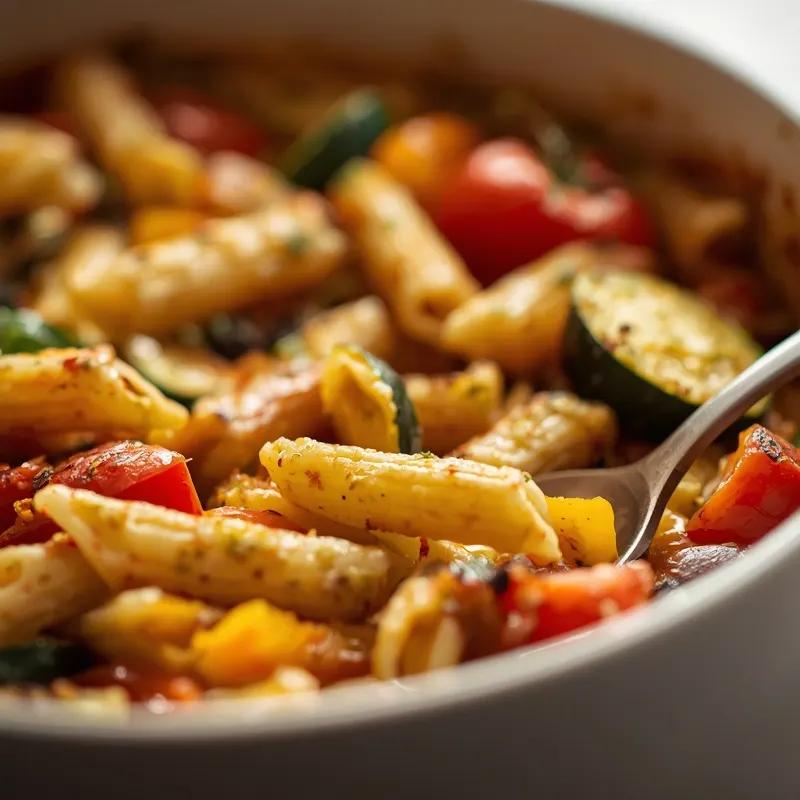 Golden Roasted Vegetable Pesto Pasta Bake Golden Roasted Vegetable Pesto Pasta Bake