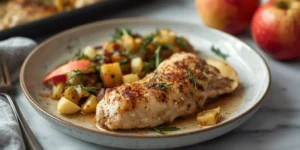 Juicy Rosemary Apple Chicken Sheet Pan Dinner