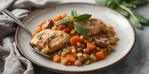 Golden Sage Chicken Barley Casserole