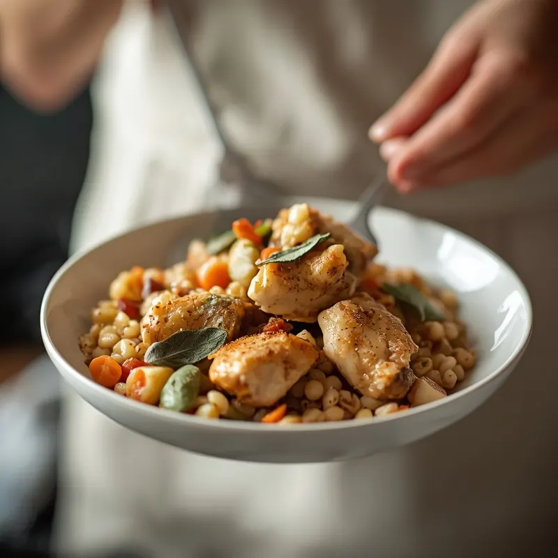 Golden Sage Chicken Barley Casserole