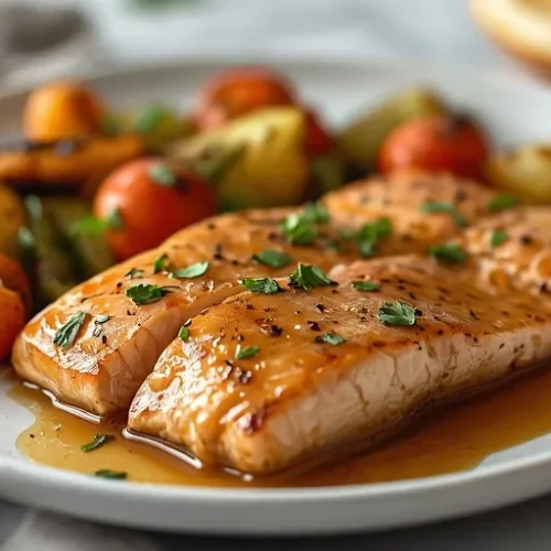sheet pan maple mustard salmon recipe