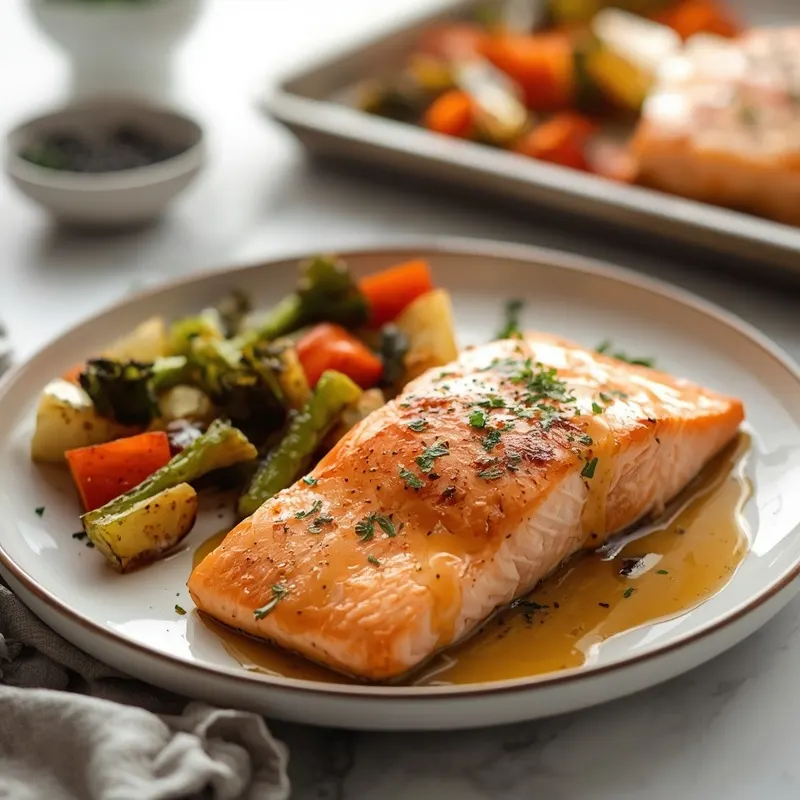 Juicy Sheet Pan Maple Mustard Salmon