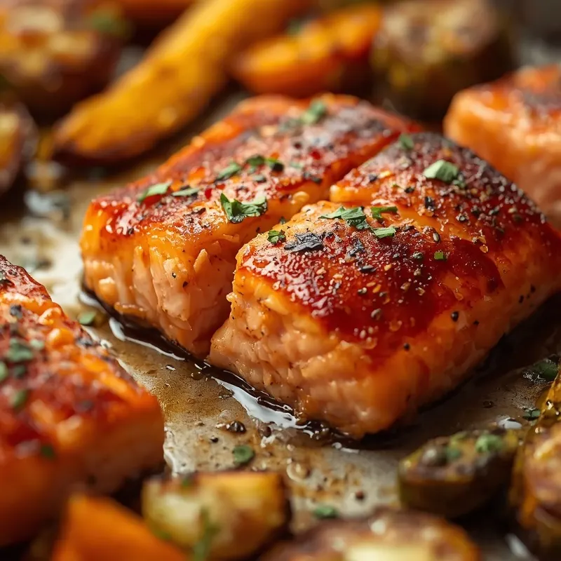 Juicy Sheet Pan Maple Mustard Salmon