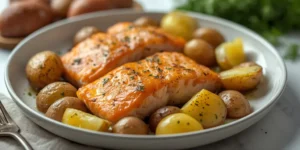 Juicy Sheet Pan Salmon Potato Dinner