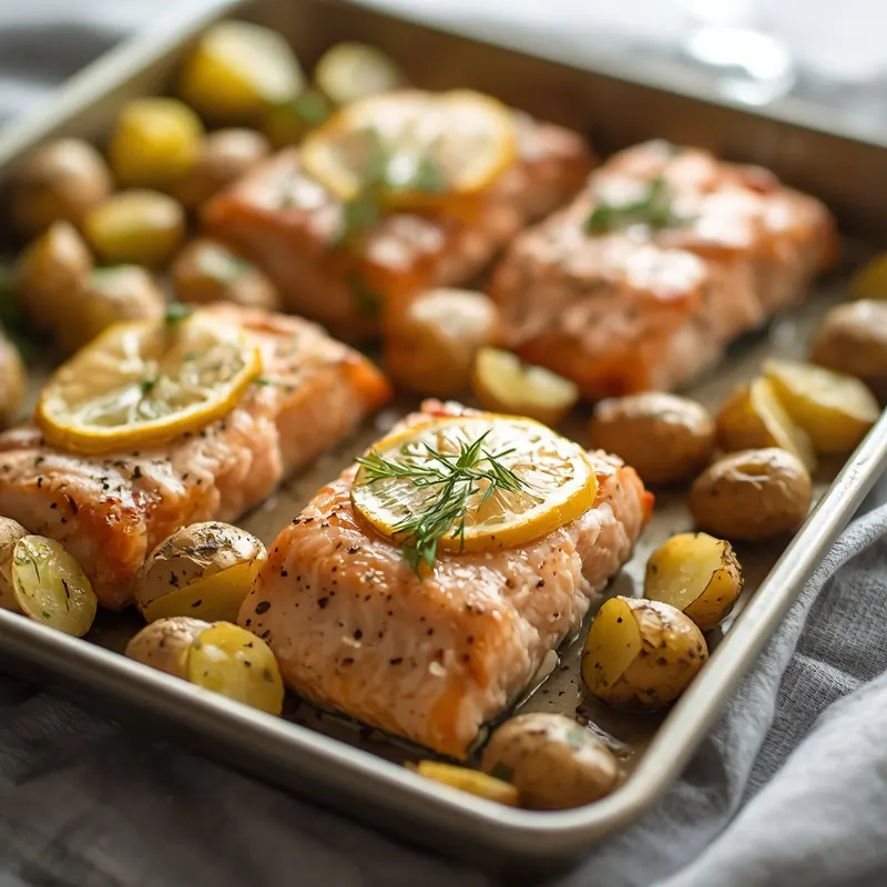 Juicy Sheet Pan Salmon Potato Dinner Juicy Sheet Pan Salmon Potato Dinner