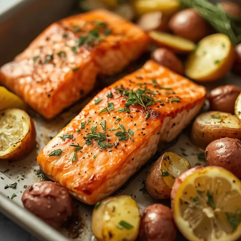 Juicy Sheet Pan Salmon Potato Dinner Juicy Sheet Pan Salmon Potato Dinner