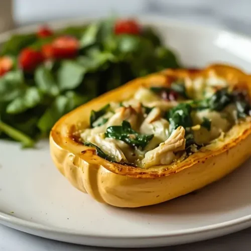 spinach artichoke chicken stuffed delicata squash recipe