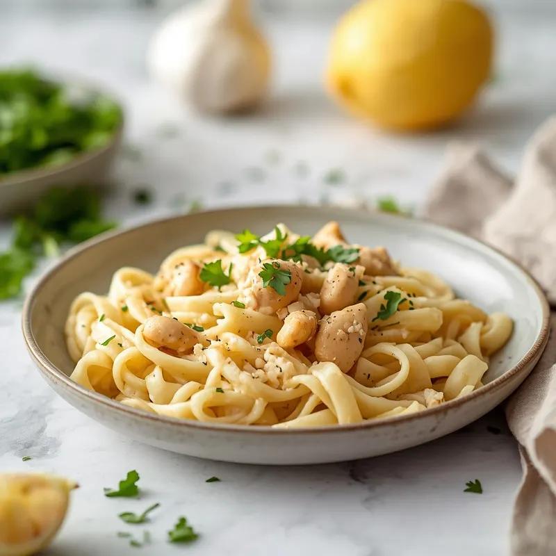 Creamy Vegan Cabbage Alfredo with White Beans