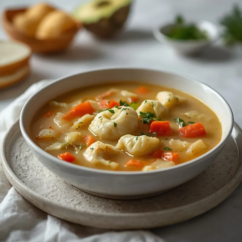 Creamy Vegan Cabbage Dumpling Soup