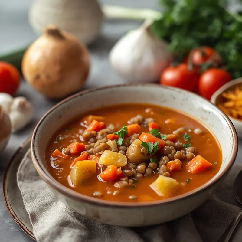 Hearty Vegan Golumpki Soup with Lentils