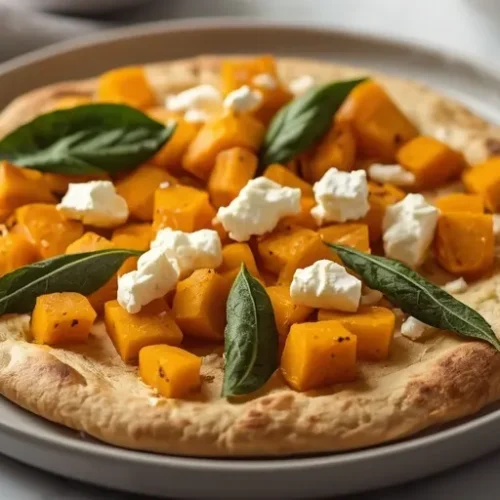 butternut squash flatbread with feta and sage recipe