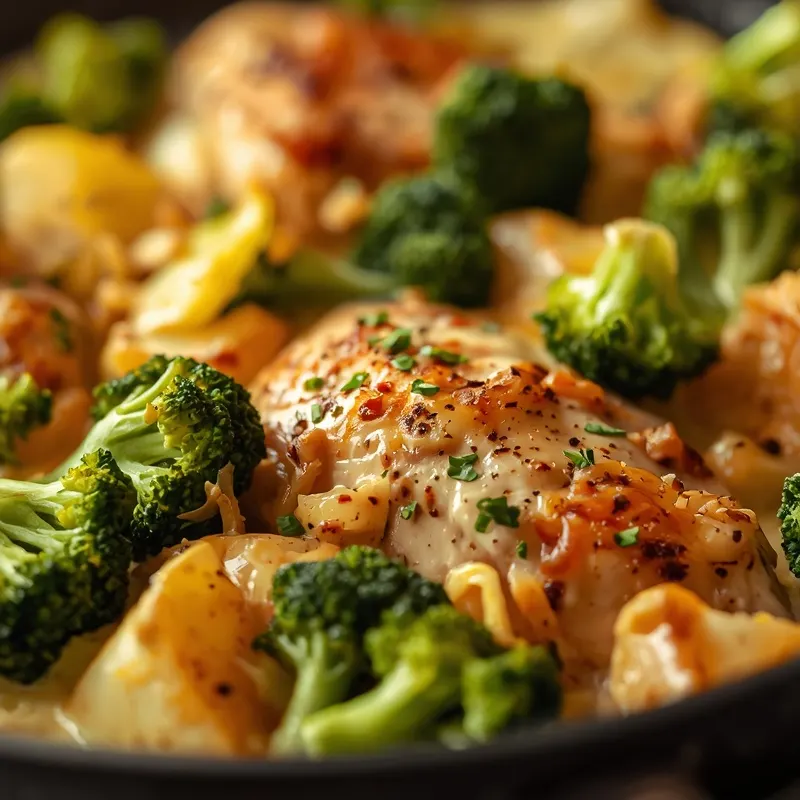 Cheesy Chicken Broccoli Potato Skillet
