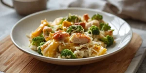 Cheesy Turkey and Broccoli Rice Bake