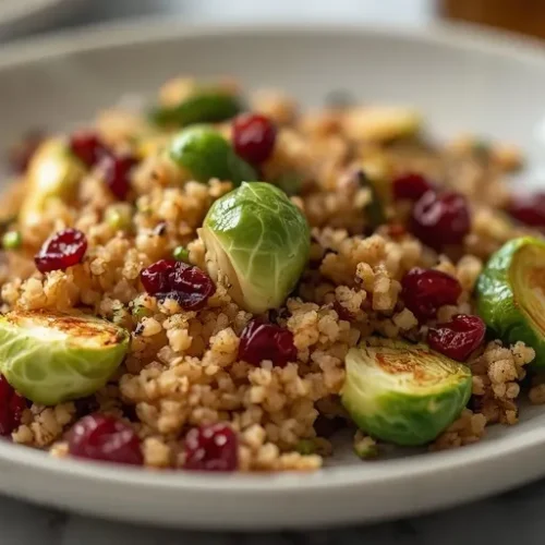 cranberry brussels sprouts couscous salad recipe