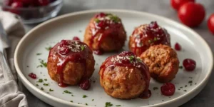 Juicy Cranberry Glazed Turkey Meatballs