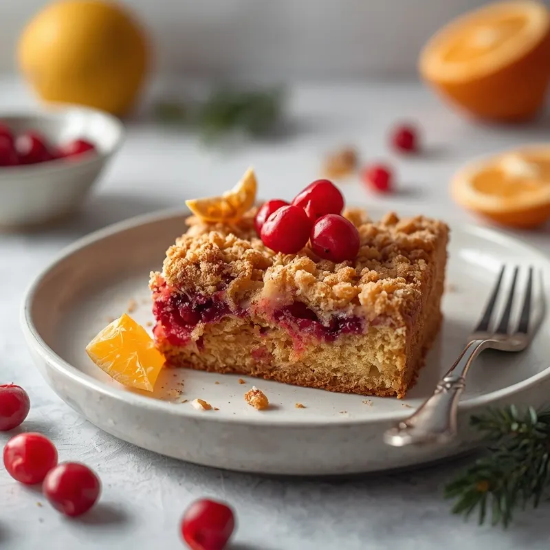 Soft Cranberry Orange Crumb Cake