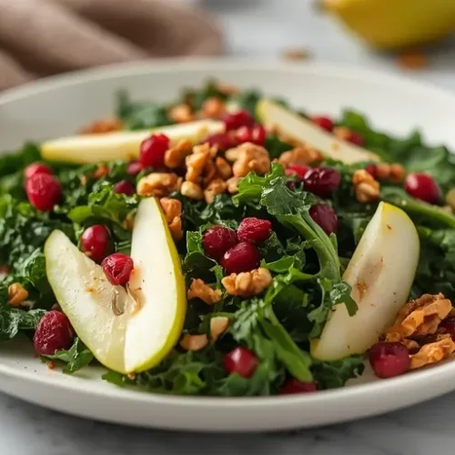 cranberry pear kale salad recipe