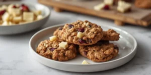 Soft Cranberry White Chocolate Oatmeal Cookies