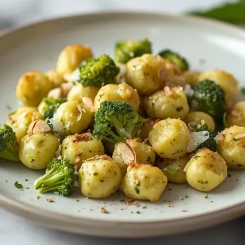 creamy broccoli pesto gnocchi bake recipe
