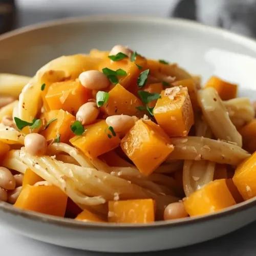 creamy butternut squash white bean pasta recipe