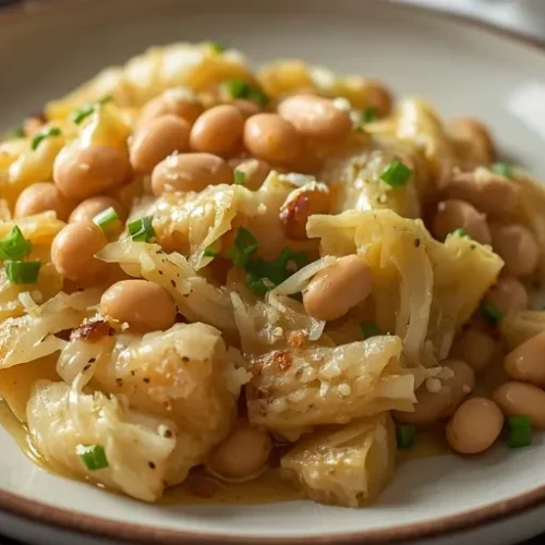creamy cabbage and white bean skillet recipe