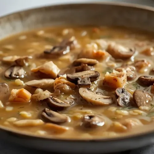 creamy chicken mushroom barley soup recipe