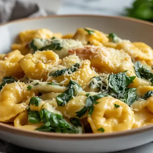 creamy chicken spinach tortellini bake recipe