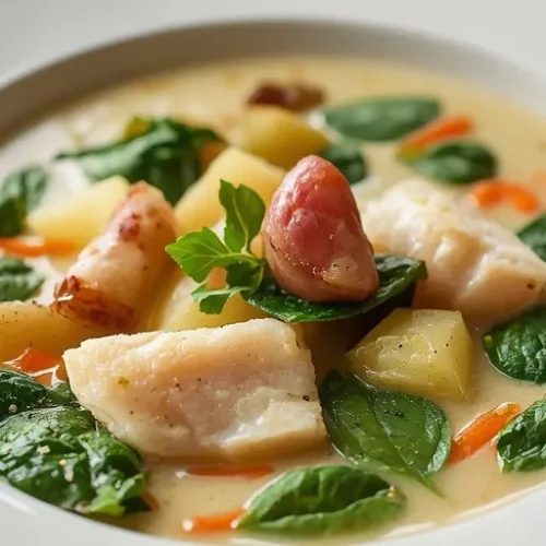 creamy cod and spinach potato soup recipe