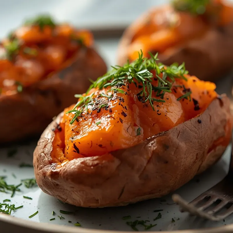 Crispy Salmon Stuffed Sweet Potatoes Crispy Salmon Stuffed Sweet Potatoes
