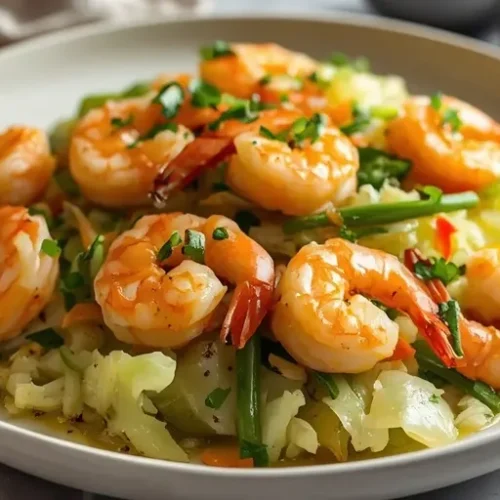 garlic butter shrimp cabbage stir fry recipe